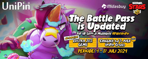 [Upgraded Battle Pass] Top Up Brawl Stars di UniPin – Raih Cashback s.d 5 Juta UniPin Credits + Ekstra 20% Gems